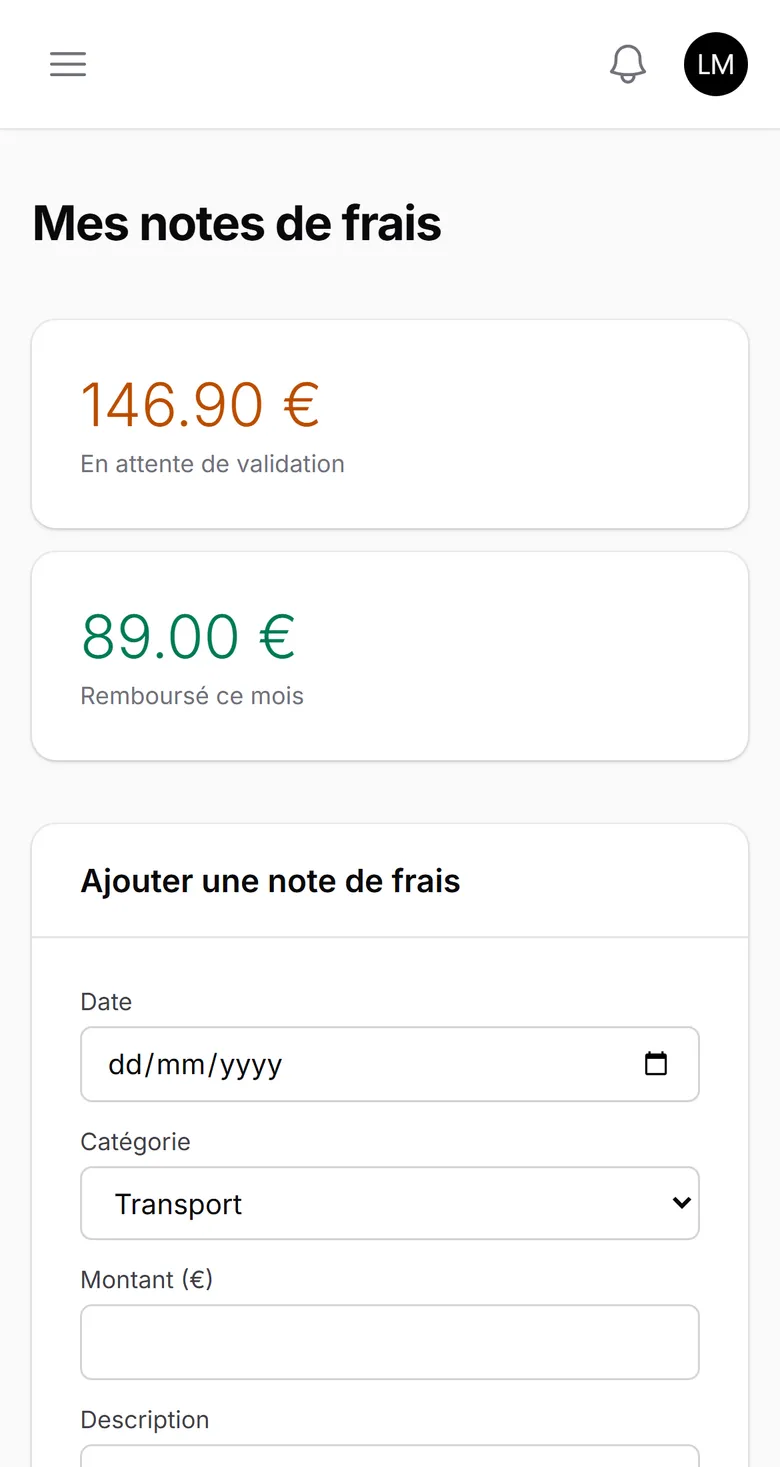 Notes de frais côté salarié
