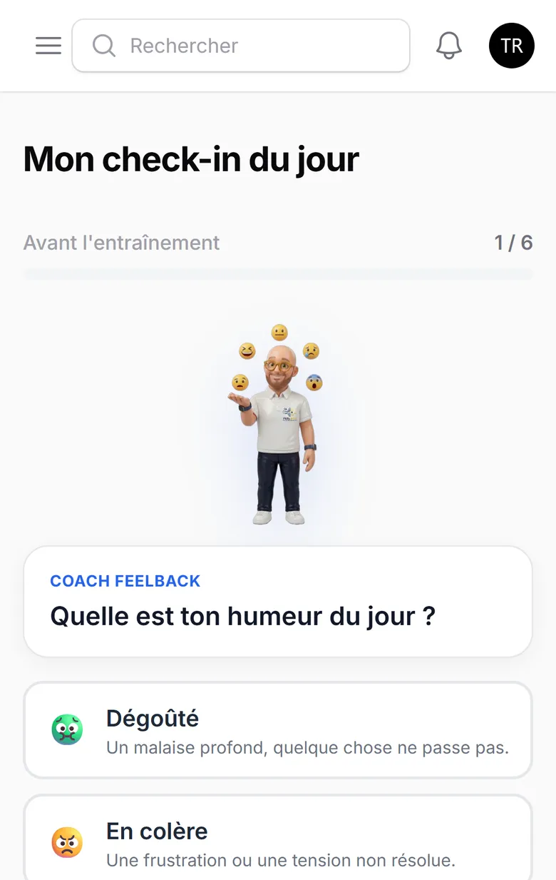 FeelBack Sport : le check-in du jour d'un gymnaste